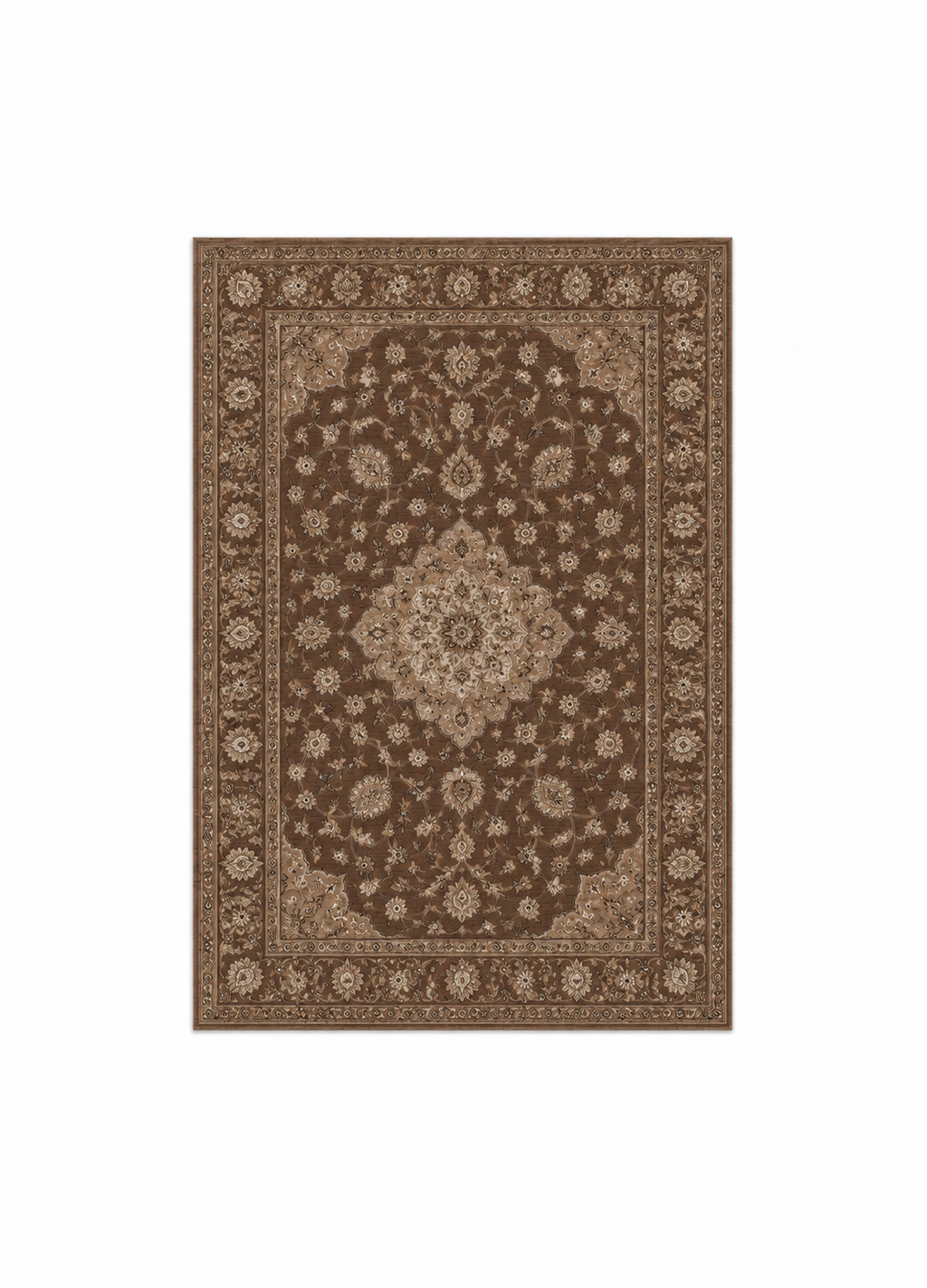 KASHAN orientalisk matta i brun finish 140x200 cm