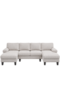 MADDE fyr-sätes U-soffa med dubbel schäslong i beige