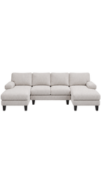 MADDE fyr-sätes U-soffa med dubbel schäslong i beige
