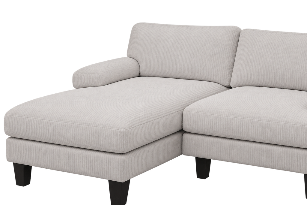 MADDE fyr-sätes U-soffa med dubbel schäslong i beige